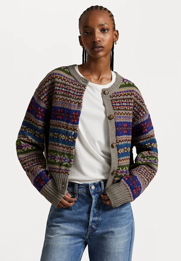 FAIR ISLE BUTTONED CARDIGAN - Strickjacke - multi-colored