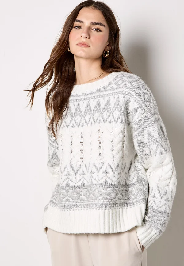 FAIR ISLE CABLE - Strickpullover - cream