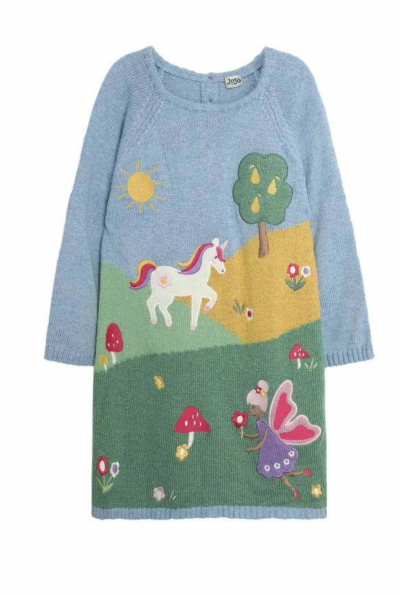 FAIRY & UNICORN MEADOW SCENE REGULAR FIT - Strickkleid - blue