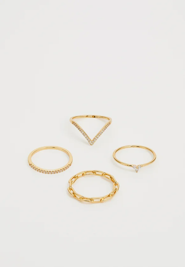 FALAISE 4 PACK - Ring - gold-coloured/clear