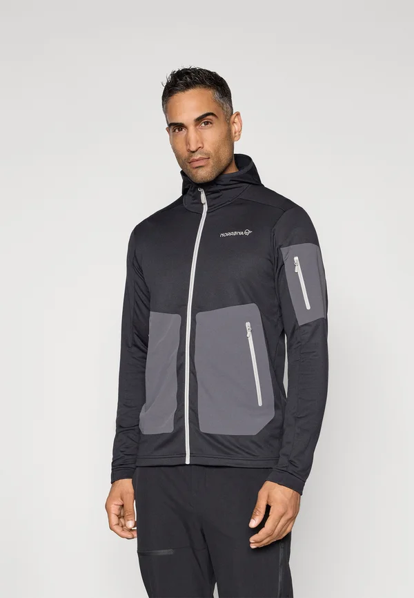 FALKETIND STRETCH HOOD  - Fleecejacke - caviar black