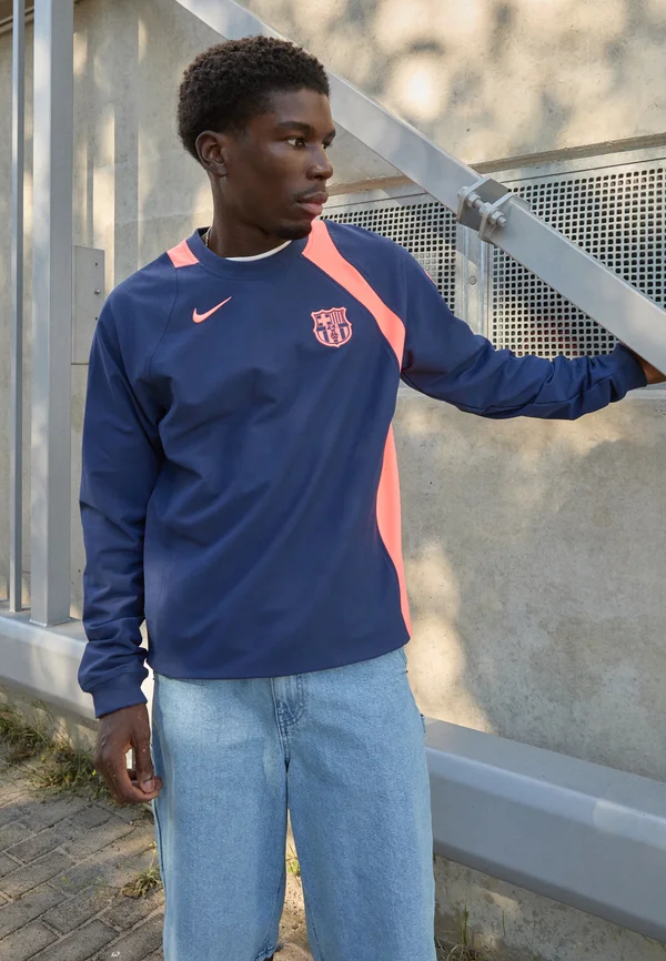 FC BARCELONA THIRD T90 CREW TOP - Vereinsmannschaften - midnight navy/bright mango