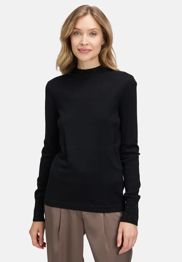 FEIN MIT STRASS - Strickpullover - schwarz
