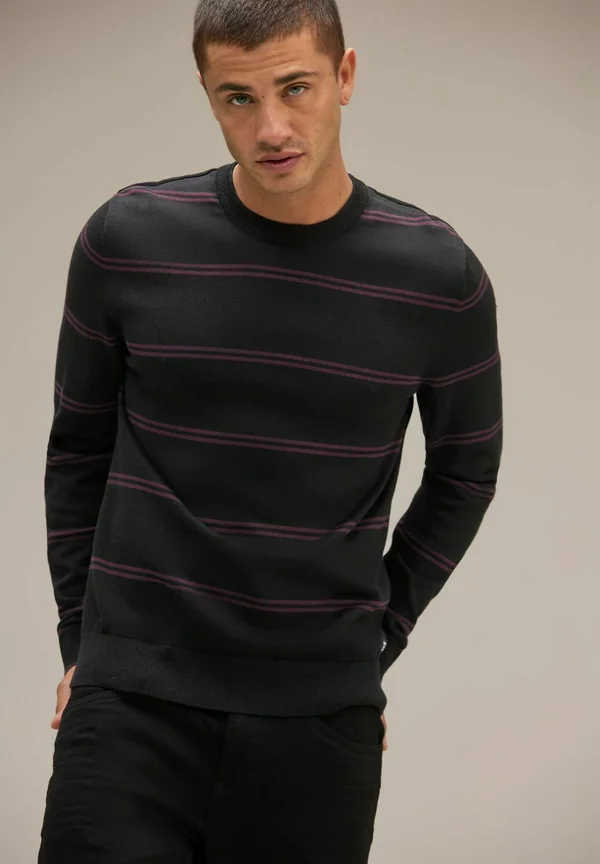 FEIN STREIFEN - Strickpullover - schwarz
