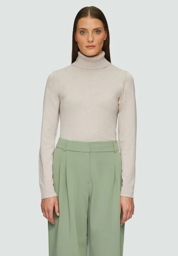 FEINER ROLLKRAGEN - Strickpullover - beige
