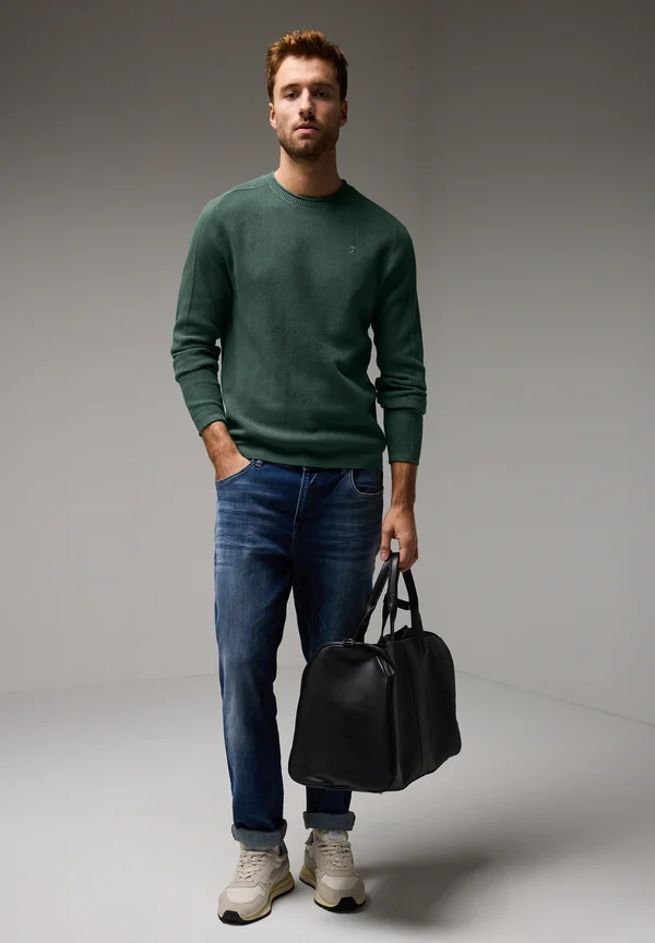 FEINER STRUKTUR - Strickpullover - grün