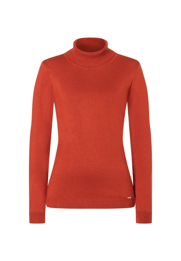FIGURBETONTER ROLLKRAGEN - Strickpullover - chilli orange