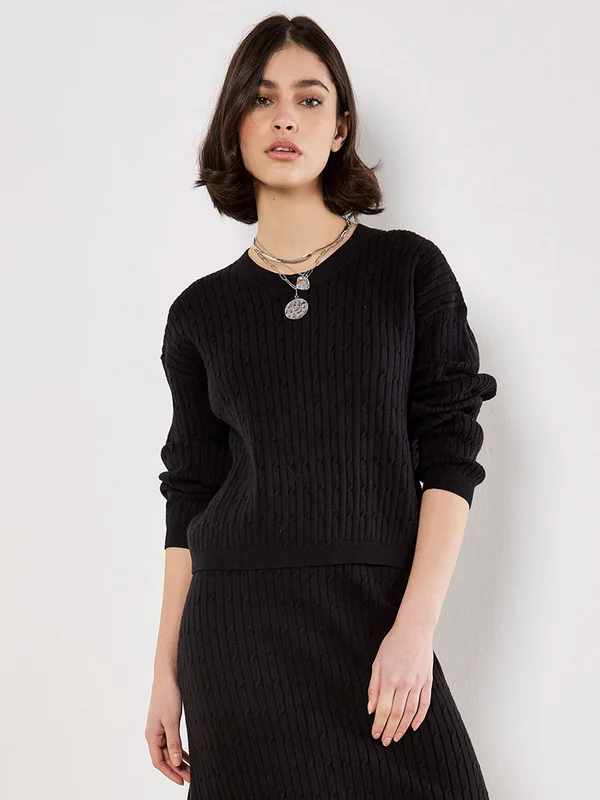 FINE - Strickpullover - black