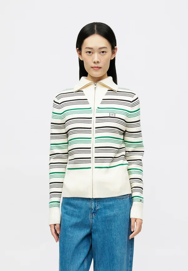 FINE ZIP - Strickjacke - calico/black/green