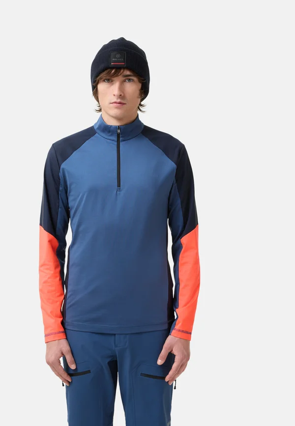 FIRST LAYER BERKAN - Langarmshirt - blau neon-orange