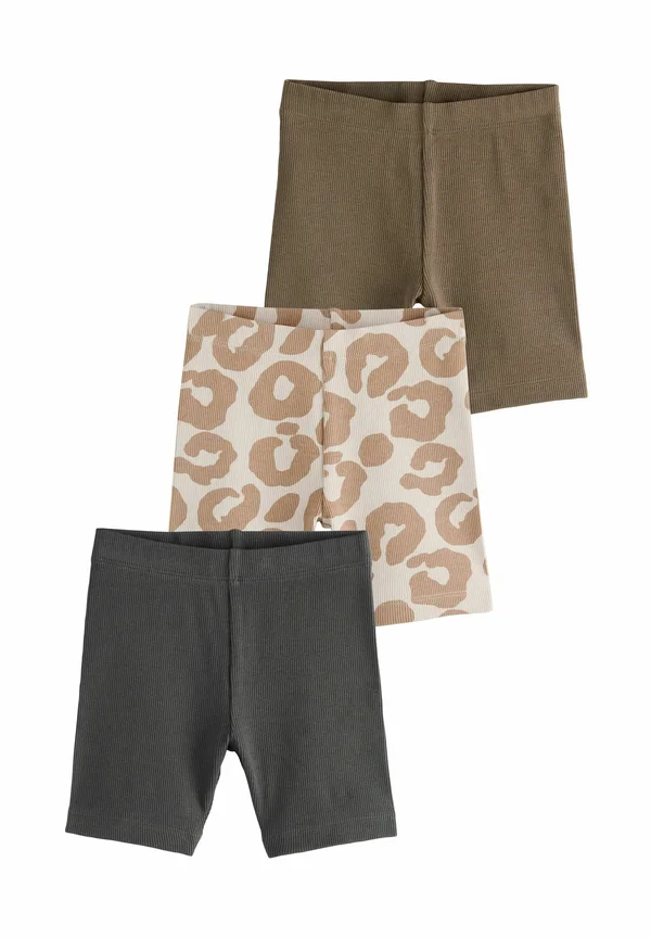 FIT - CYCLING 3 PACK  - Shorts - charcoal grey  tan brown  animal print