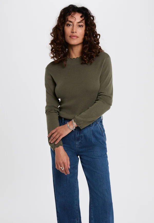 FITTED CREW NECK  - Strickpullover - vert kaki