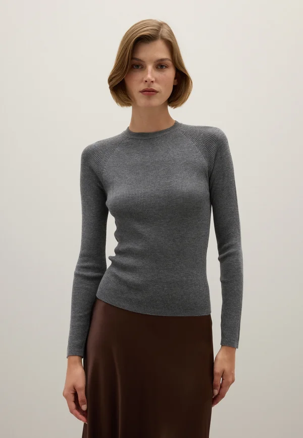 FITTED - Strickpullover - grey marl