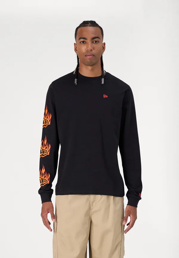 FLAG FLAME TEE - Langarmshirt - black