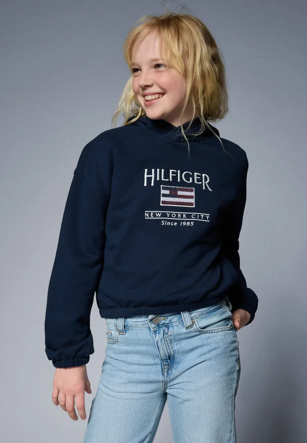 FLAG HOODIE - Kapuzenpullover - dark night navy