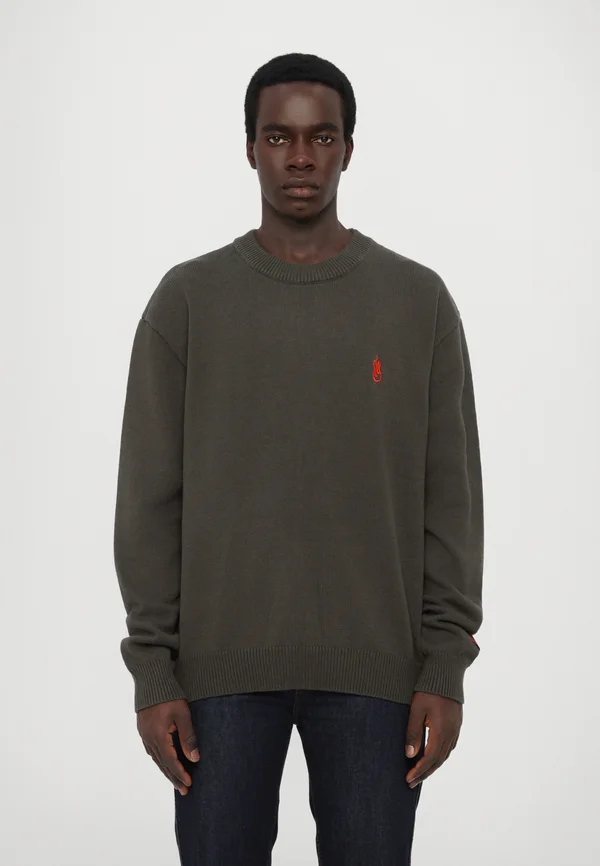 FLAME AND PRINTED LOGO - Strickpullover - green