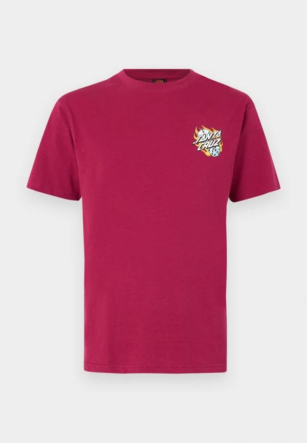 FLAMING DICE DOT CHEST UNISEX - T-Shirt print - burgundy