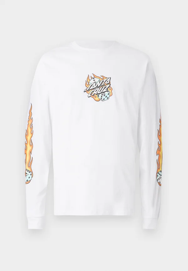 FLAMING DICE DOT FRONT UNISEX - Langarmshirt - white