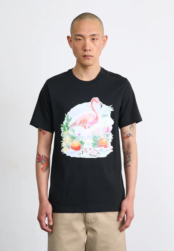 FLAMINGO CREW - T-Shirt print - black
