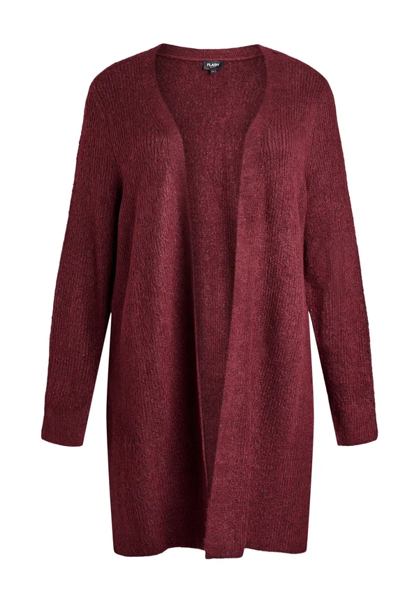 FLASH - LANGER - MIT OFFENER FRONT - Strickjacke - port royal melange