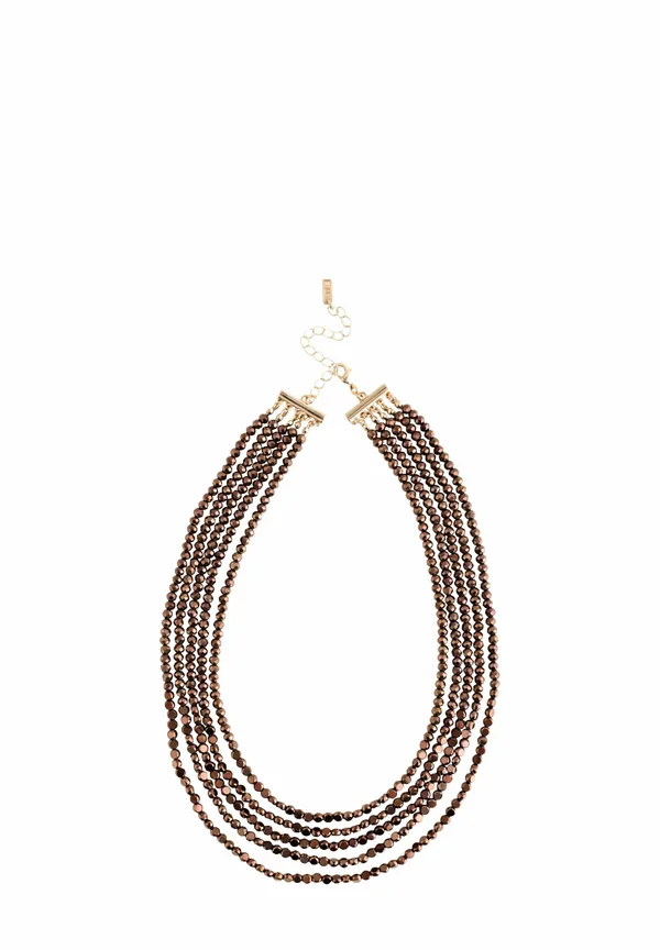 FLAT FACETTED BEAD GRADUATED LAYER - Halskette - chocolate brown