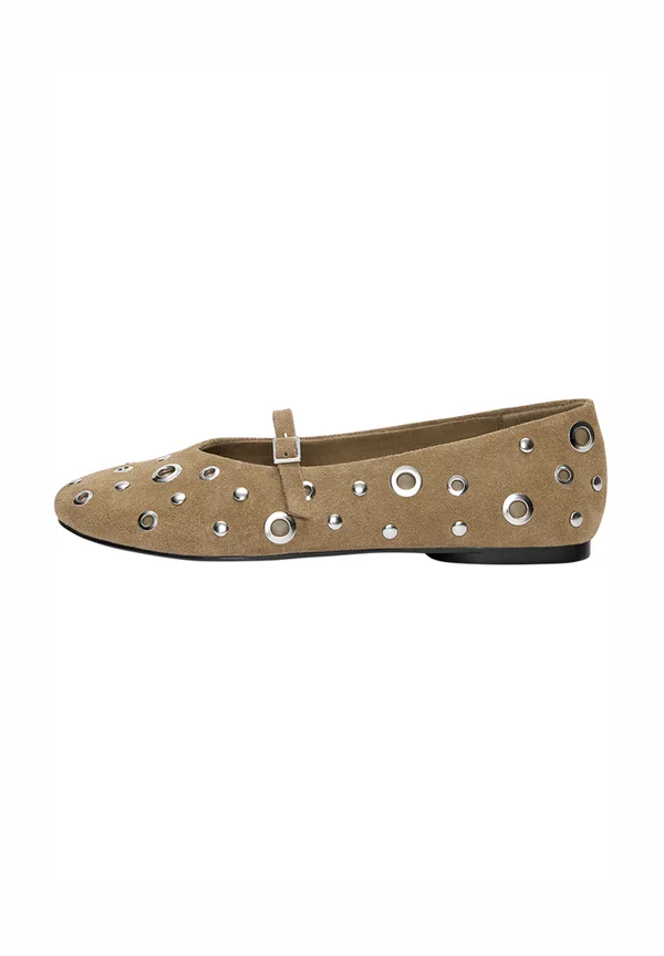 FLAT - Riemchenballerina - brown