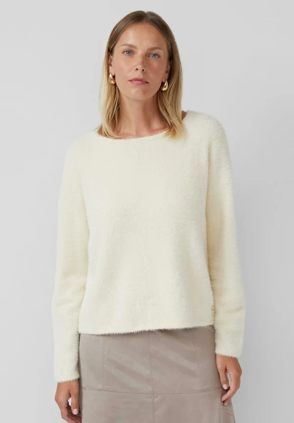 FLAUSCHIGER MIT U-BOOT-AUSSCHNITT - Strickpullover - helles beige