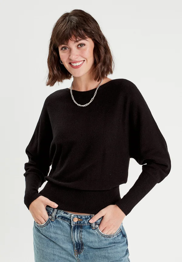 FLEDERMAUSÄRMELN - Strickpullover - noir