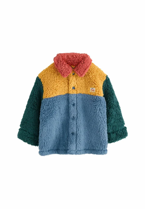 Fleecejacke - blue yellow bright colorblock