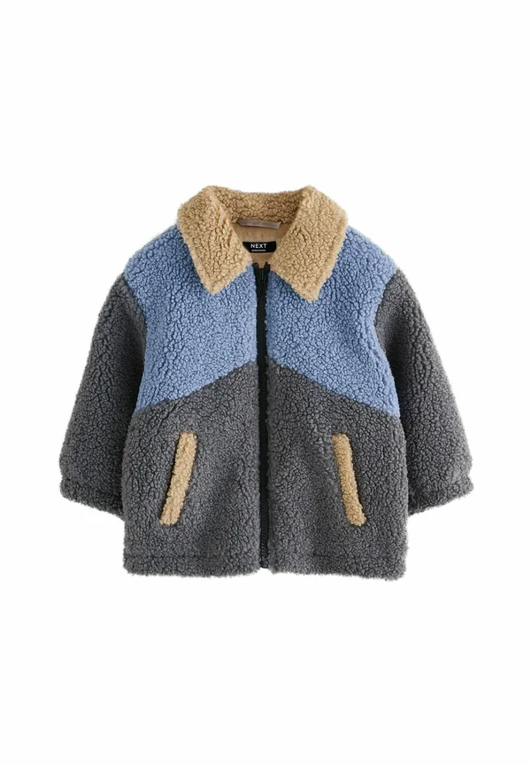 Fleecejacke - charcoal/blue/tan colorblock