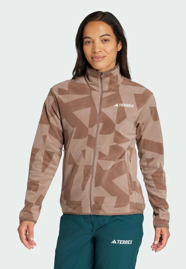 Fleecejacke - earth strata trace brown