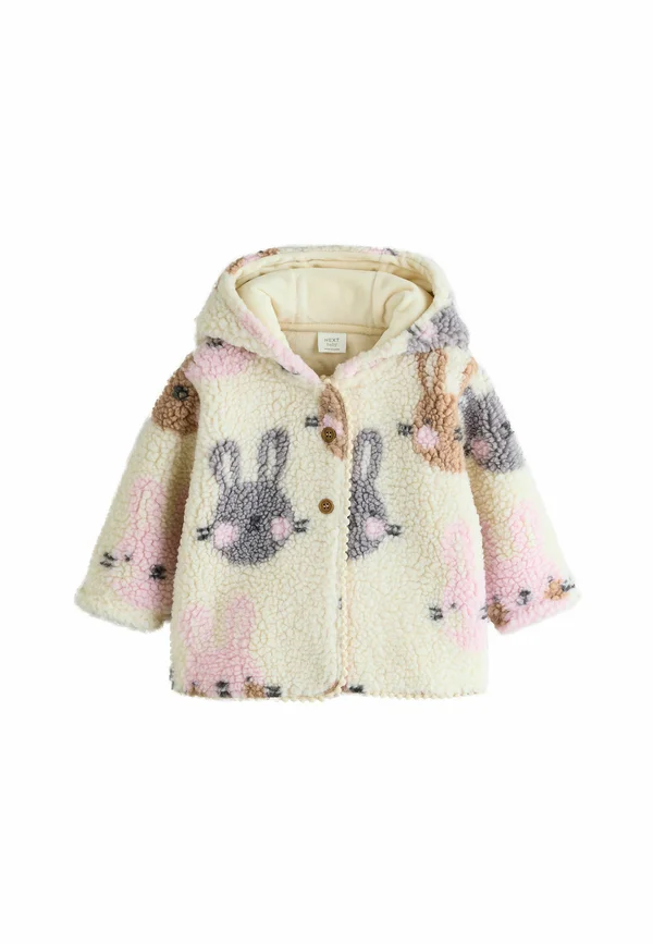 Fleecejacke - ecru and pink bunny