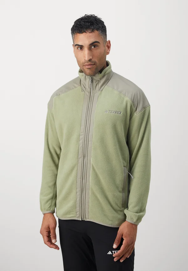 Fleecejacke - tent green/silver-coloured pebble