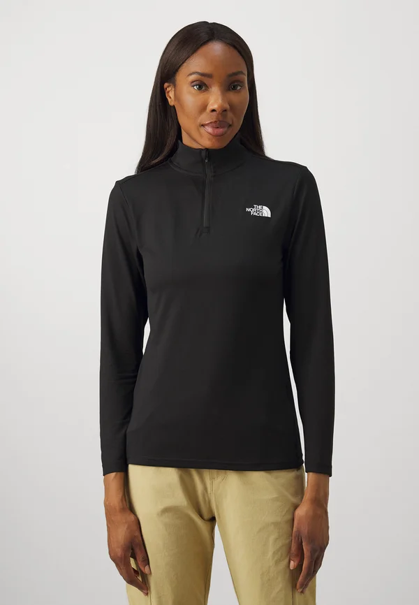 FLEX 1/4 ZIP TEE SLIM - Langarmshirt - black