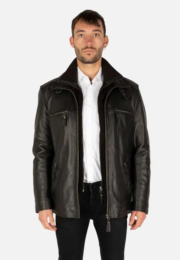 FLEX 2 in 1 REMOVABLE COLLAR - Lederjacke - black