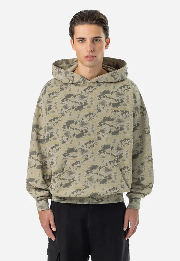 FLOAR BOXY - Kapuzenpullover - washed mud camouflage