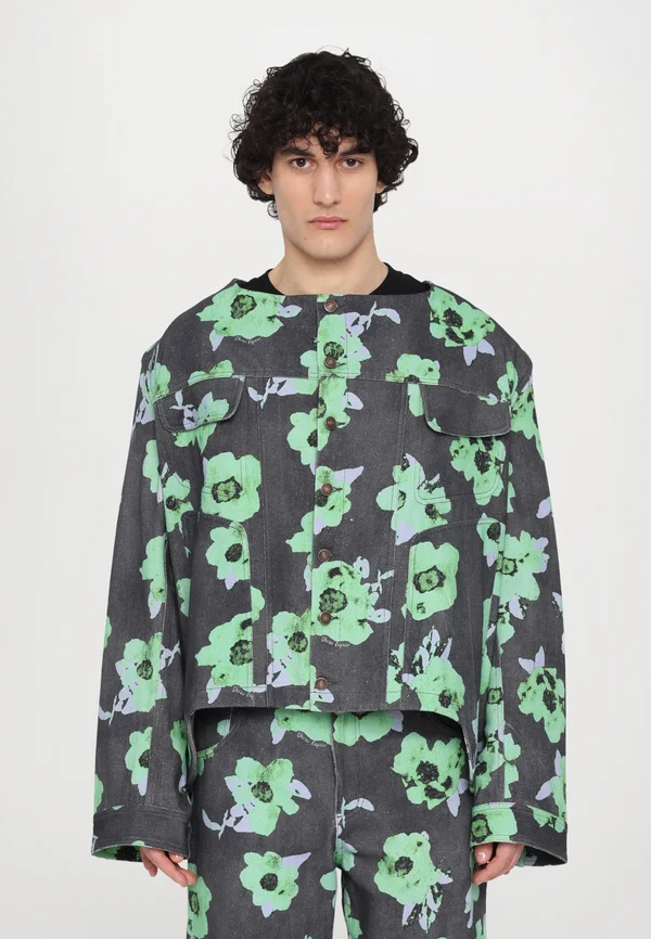 FLORAL ART PRINT EXPANDED JACKET - Jeansjacke - multi coloured