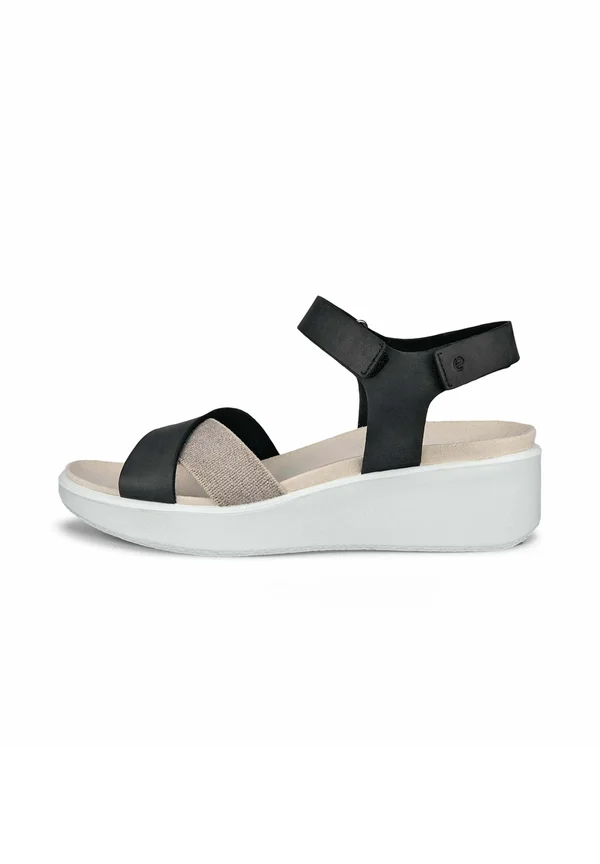 FLOWT LX W - Keilsandalette - black