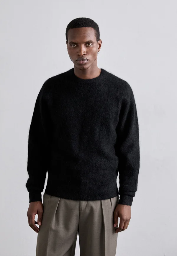 FLUFFY HAMMER SLEEVE - Strickpullover - black