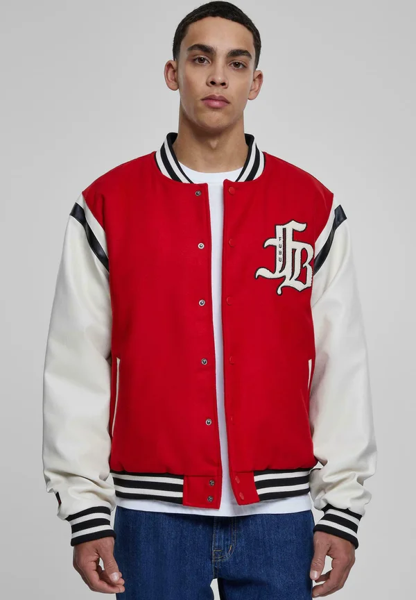 FM231-021-2 OLD ENGLISH VARSITY  - Bomberjacke - red offwhite black