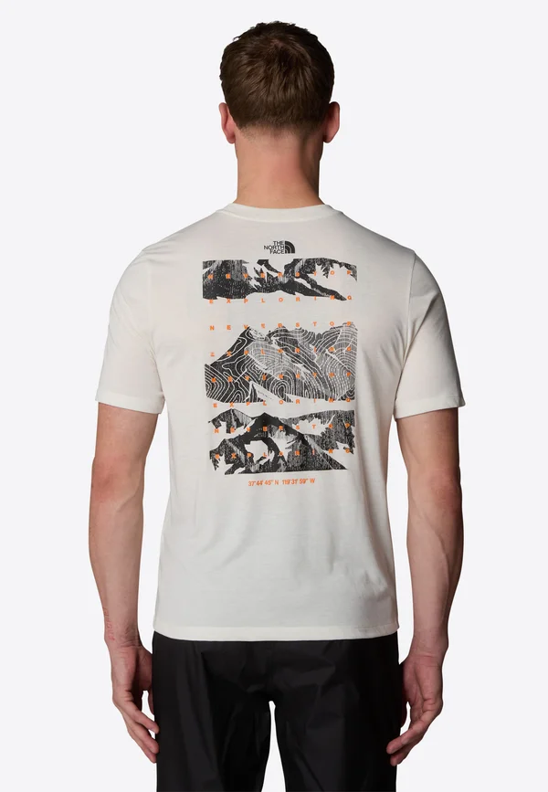 FOUNDATION MOUNTAINS FACES - T-Shirt print - white dune