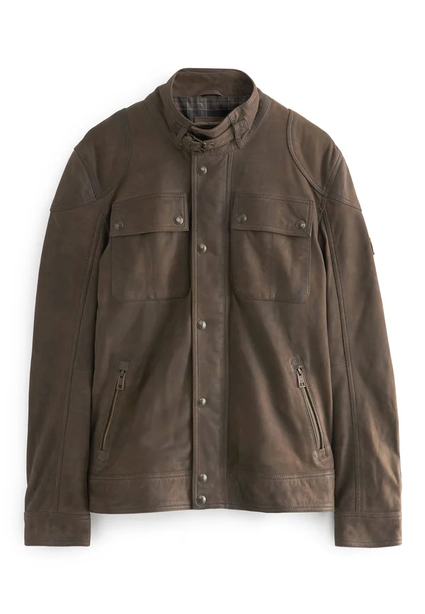 FOUR POCKET BIKER - Lederjacke - brown