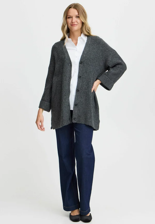 FRBEVERLY - Strickjacke - charcoal melange