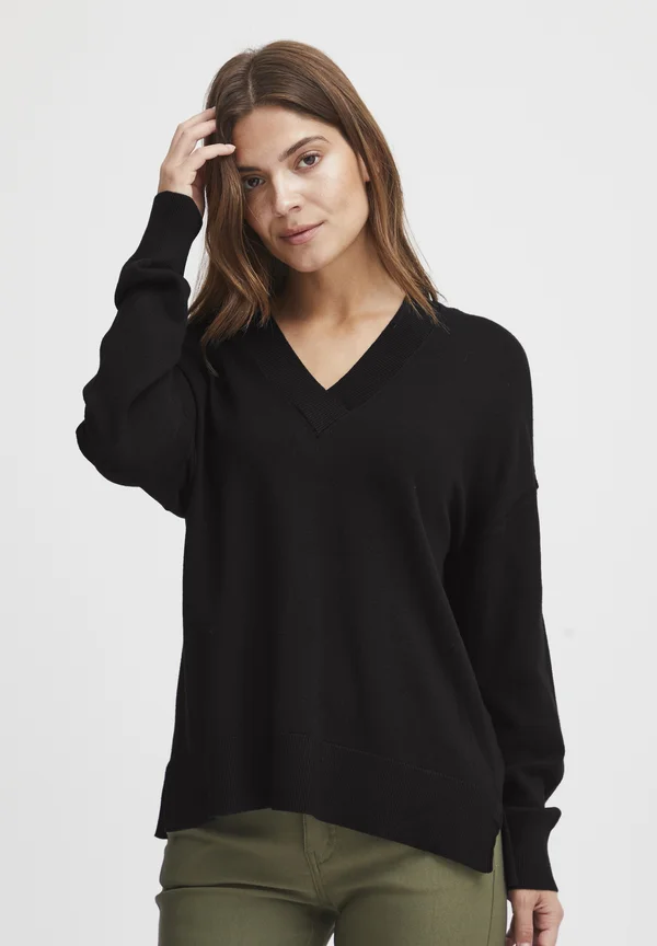 FRBLUME - Strickpullover - black