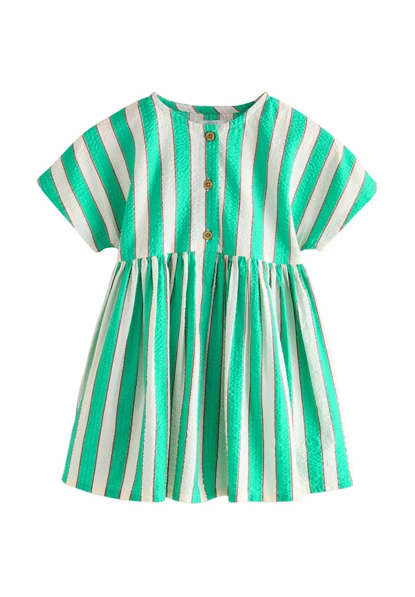 Freizeitkleid - green white stripe