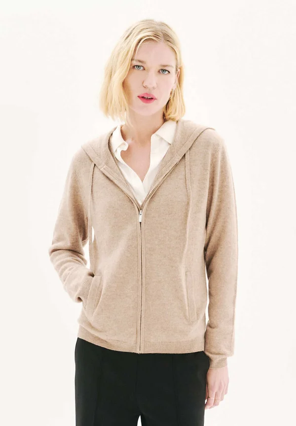 FRENCH FASHION ELEGANT MODERN BASILA - Strickjacke - marron clair