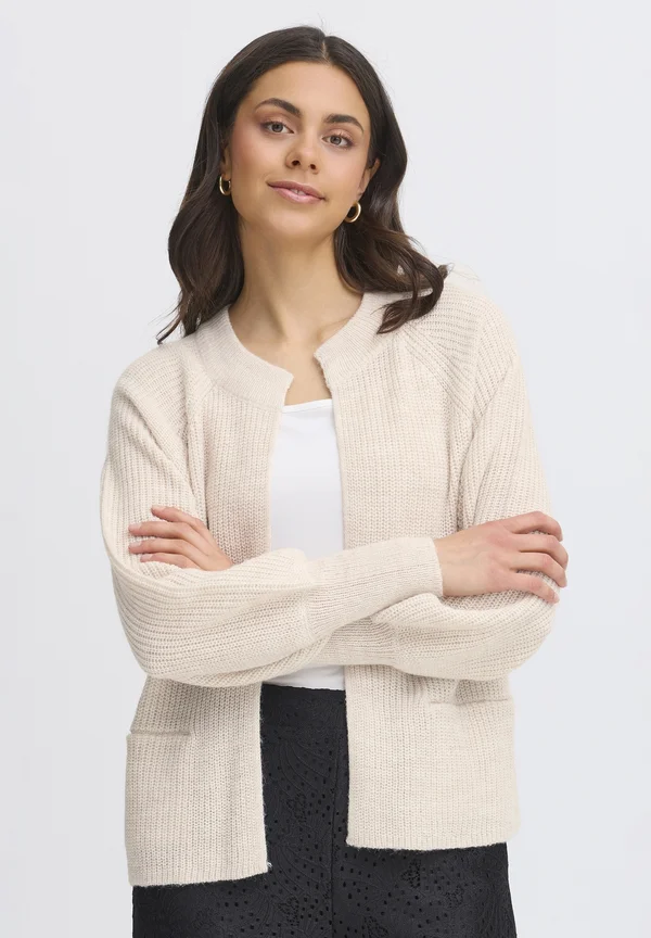 FRERETTA CAR 4 - Strickjacke - limestone melange