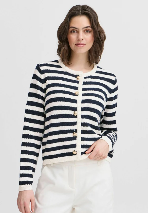 FRIDALIA - Strickjacke - navy blazer stripe