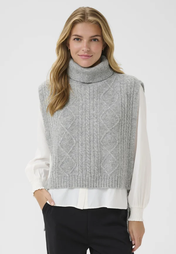 FRINA SLIPOVER - Strickpullover - grey melange