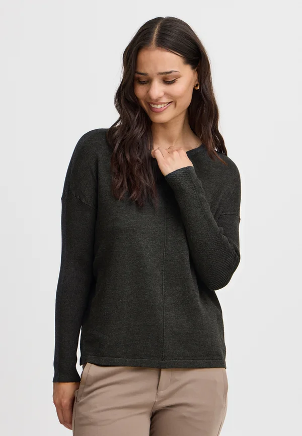 FRLISO PU 1 - Strickpullover - charcoal melange